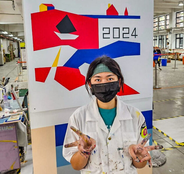 ▲丘婧儀獲得全國技能競賽漆作裝潢職類南區第一名，現積極備戰參加全國技能競賽。（圖/中華藝校提供）