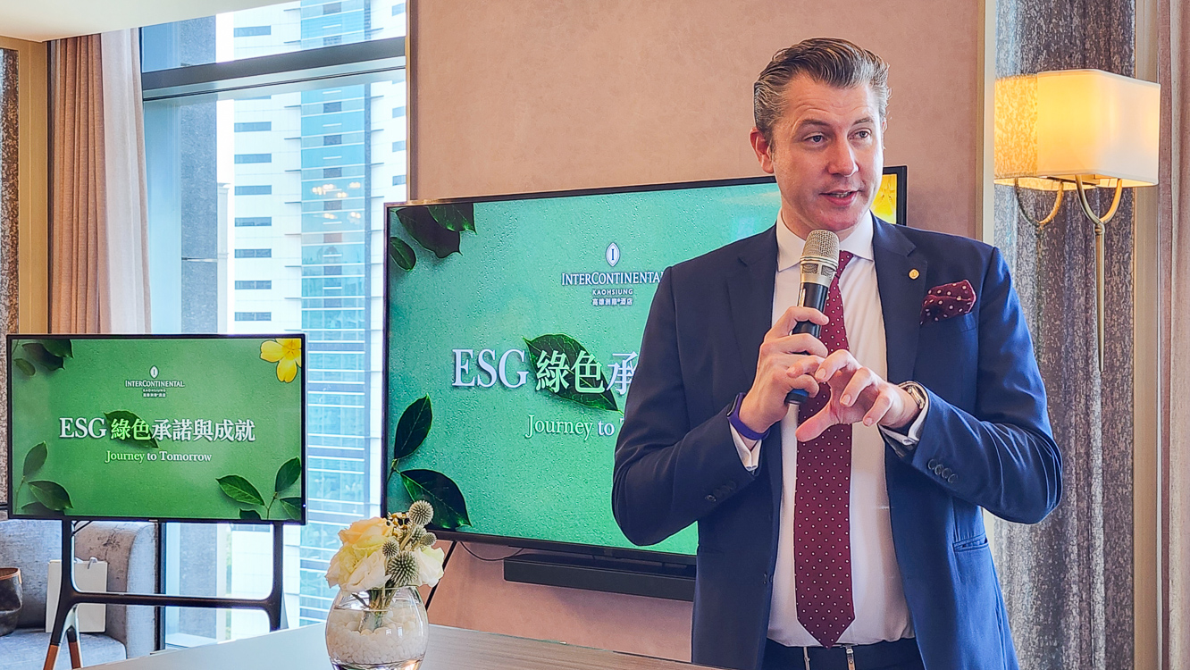 ▲洲際酒店集團總經理羅嘉麒表示，推動ESG綠色承諾與成就，希望帶動同業共同為社會的永續發展做出貢獻。（圖/記者張忠義攝）