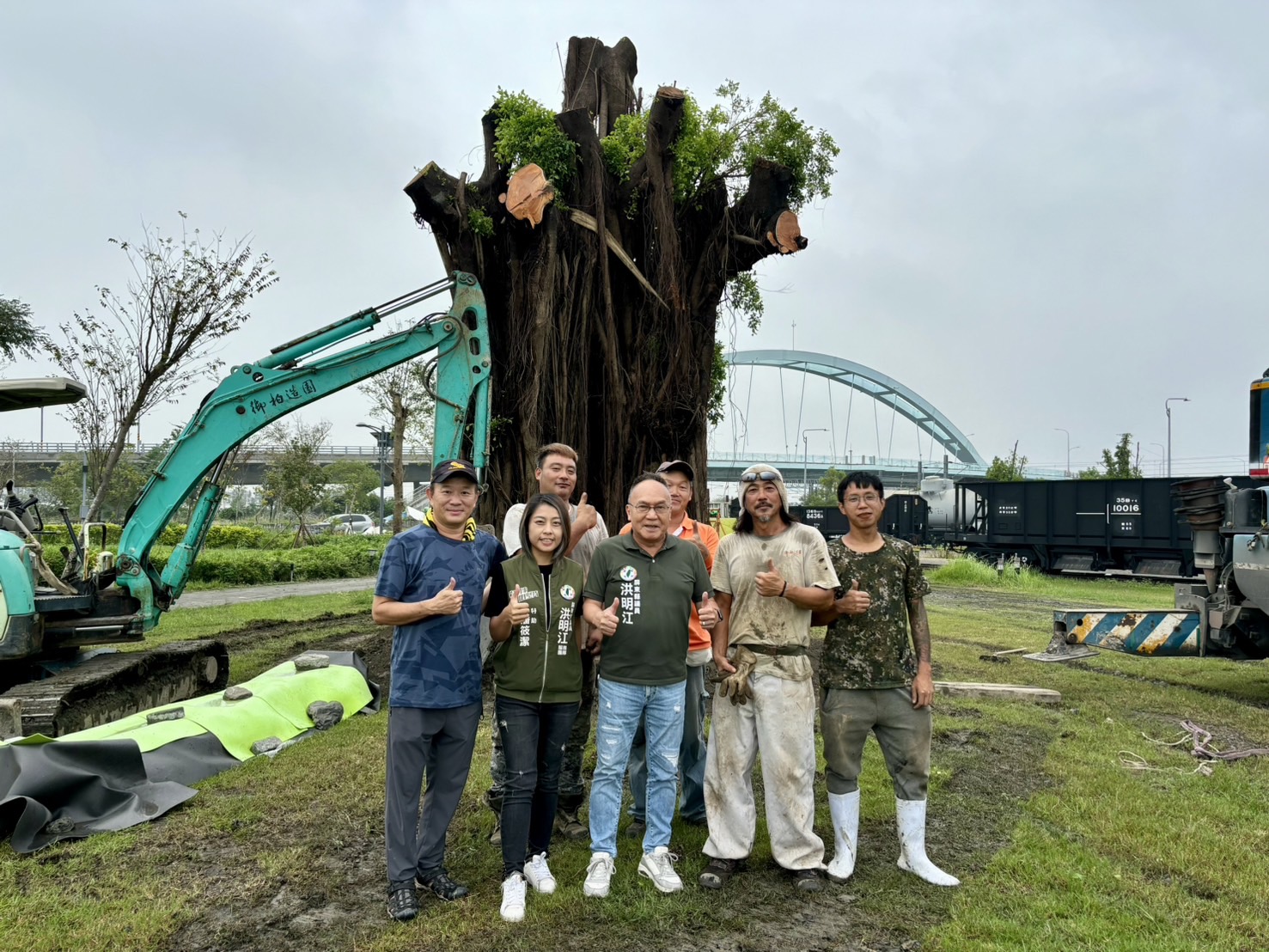 洪明江議員為70年老樹找到新家 今搬遷至潮州鐵道園區 延續生命