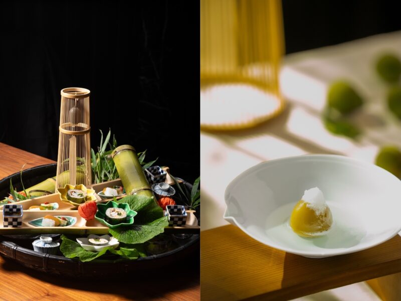▲《懷石初夏菜單》以青竹青梅入饌，呈現旬味之美。（圖/高雄晶英國際行館提供）