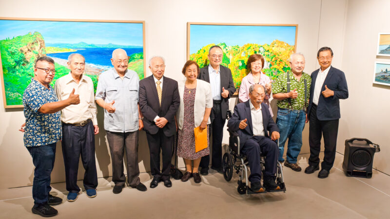 ▲藝術家黃朝謨「心境澄明」畫展，今天起至8月2日在高雄市三民區河堤路298號2樓新思惟人文空間展出。（圖/記者張忠義攝）
