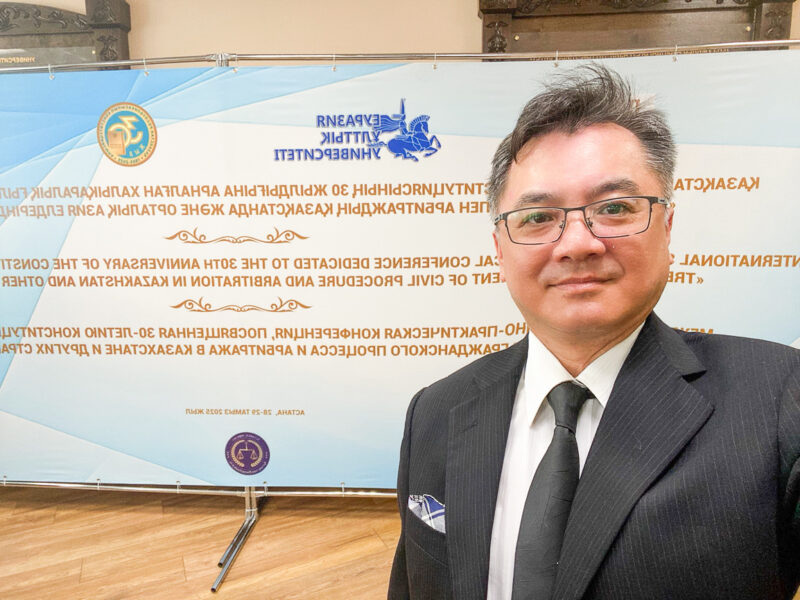 ▲台灣聲音登上哈薩克國際論壇，高大廖義銘教授以司法改革建構學術外交。（圖/取自廖義銘臉書）