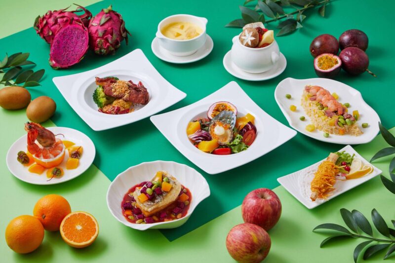 ▲以國產魚肉結合在地水果的「寶島水果餐」,呈現多層次味蕾體驗。(圖/高雄福容大飯店提供)