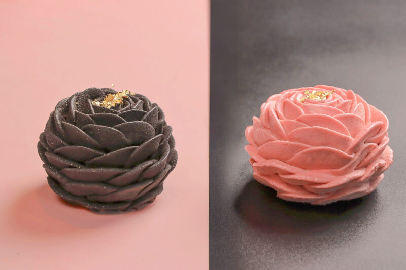 ▲高雄洲際酒店推出的「Black Pink玫瑰蛋糕」以黑與粉的對比，展現 BLACKPINK 的酷感與甜美。（圖/高雄洲際酒店提供）