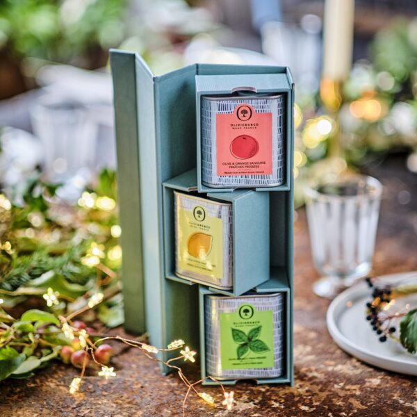 ▲風味橄欖油三件組禮盒。（圖/OLIVIERS & CO提供）