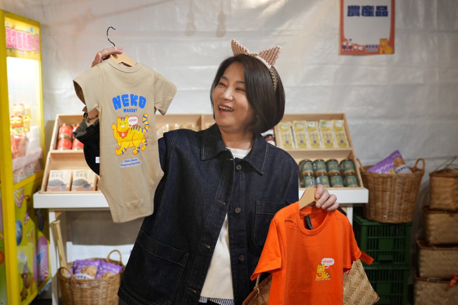 周春米縣長分送貓掌湯圓 屏東NEKO MARKET市集暖呼呼開幕