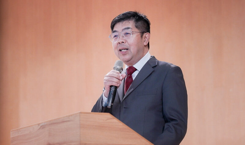 ▲中華民國視光學會王俊欽理事長開幕致詞。(圖/樹人醫專提供)