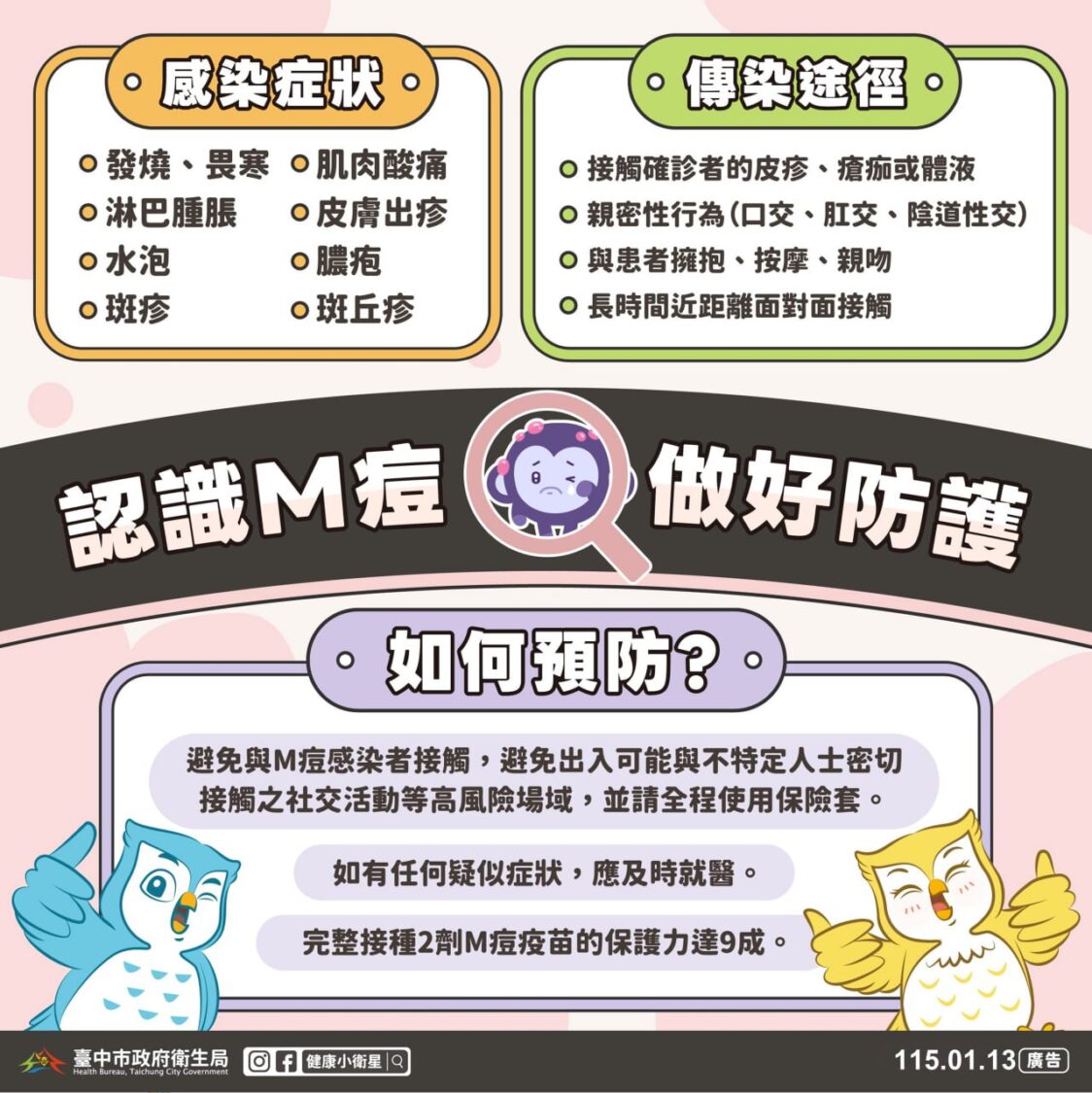 中市出現今年首例M痘本土病例　疫苗完整接種保護力逾9成