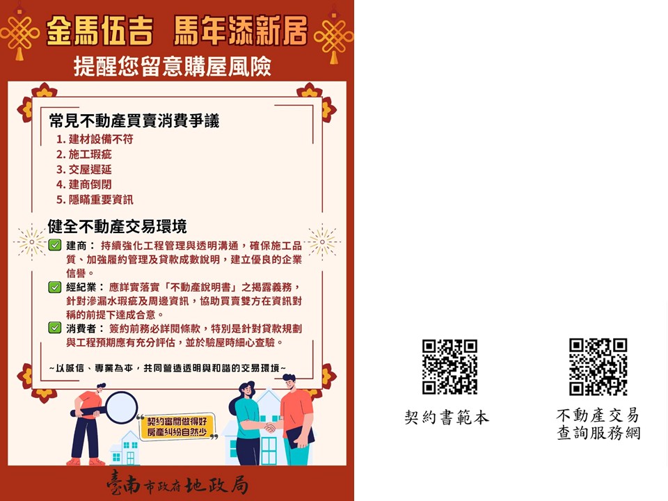 強化成家交易安全  臺南地政局教你善用契約審閱權避風險