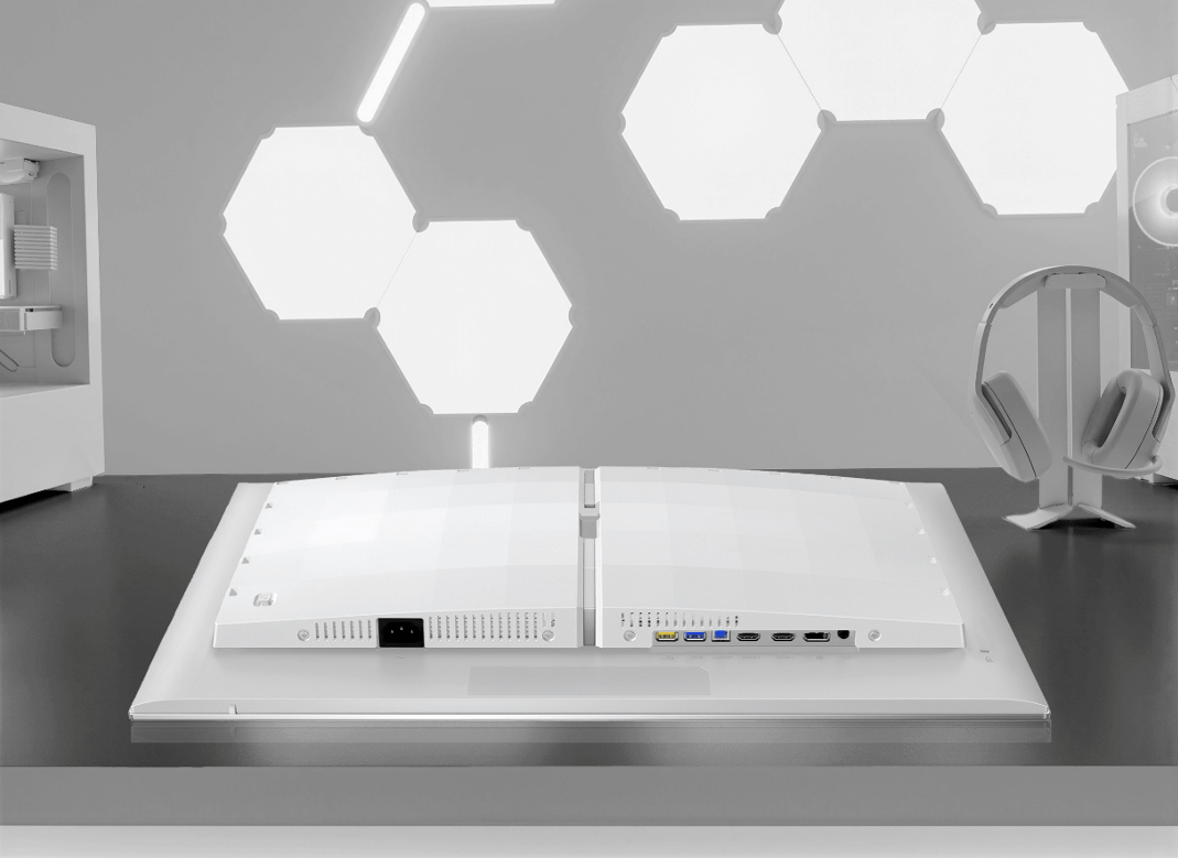 （圖說：Philips Evnia 27M2N8800 機背提供多元連接介面配置，包含 HDMI、DisplayPort 與 USB 集線功能，滿足多裝置連接需求。圖片來源／Philips原廠提供）