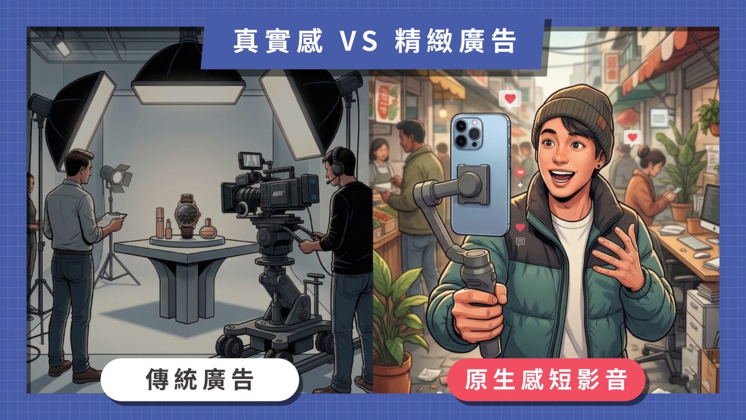 在進行短影音製作時，觀眾已對過度精緻的廣告產生疲勞，具備「真實感」的內容往往能獲得更高的完播率與流量。