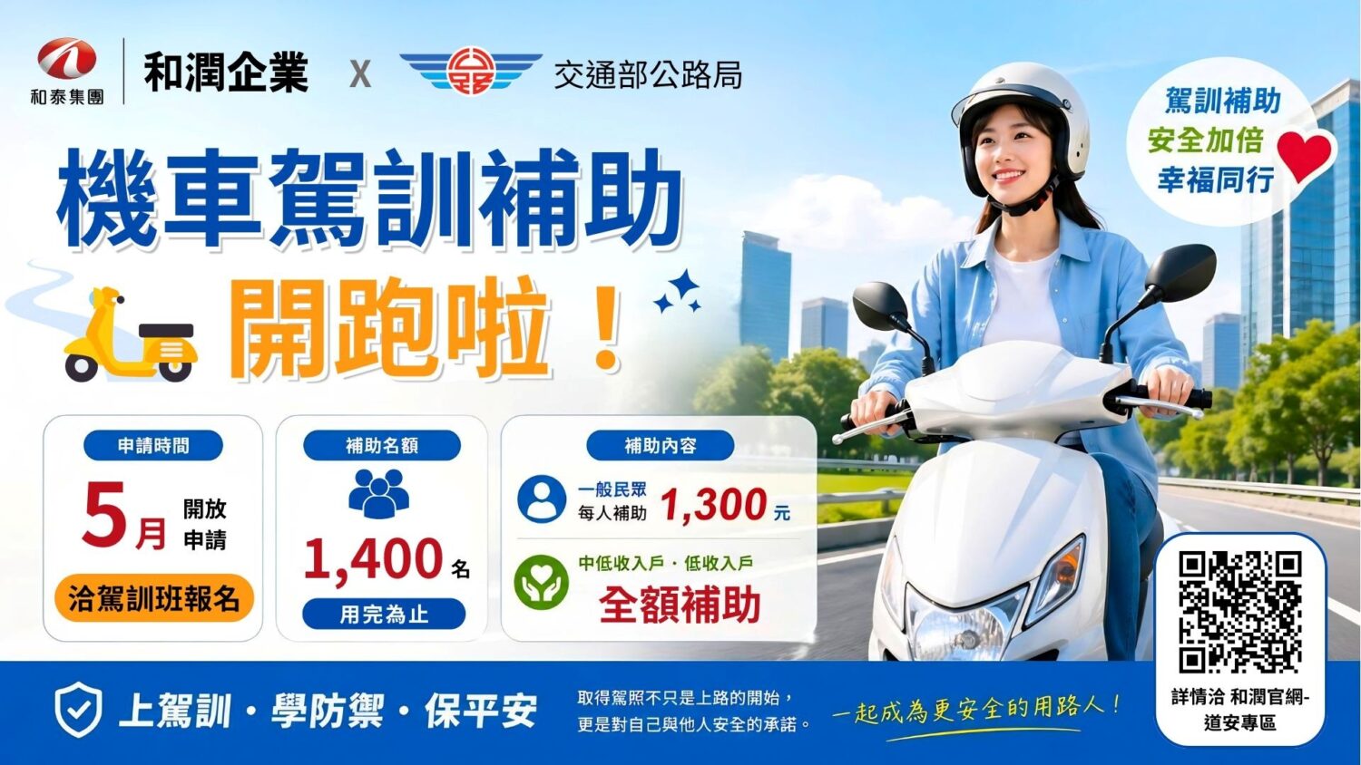 高雄區監理所加碼補助中低收入戶參加機車駕訓善心人士捐助3萬元經費