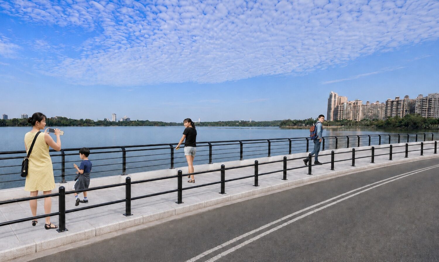 澄清湖環湖路(文前路至大埤路)步道建置工程開工 高市水利局打造友善安全水岸休憩環境
