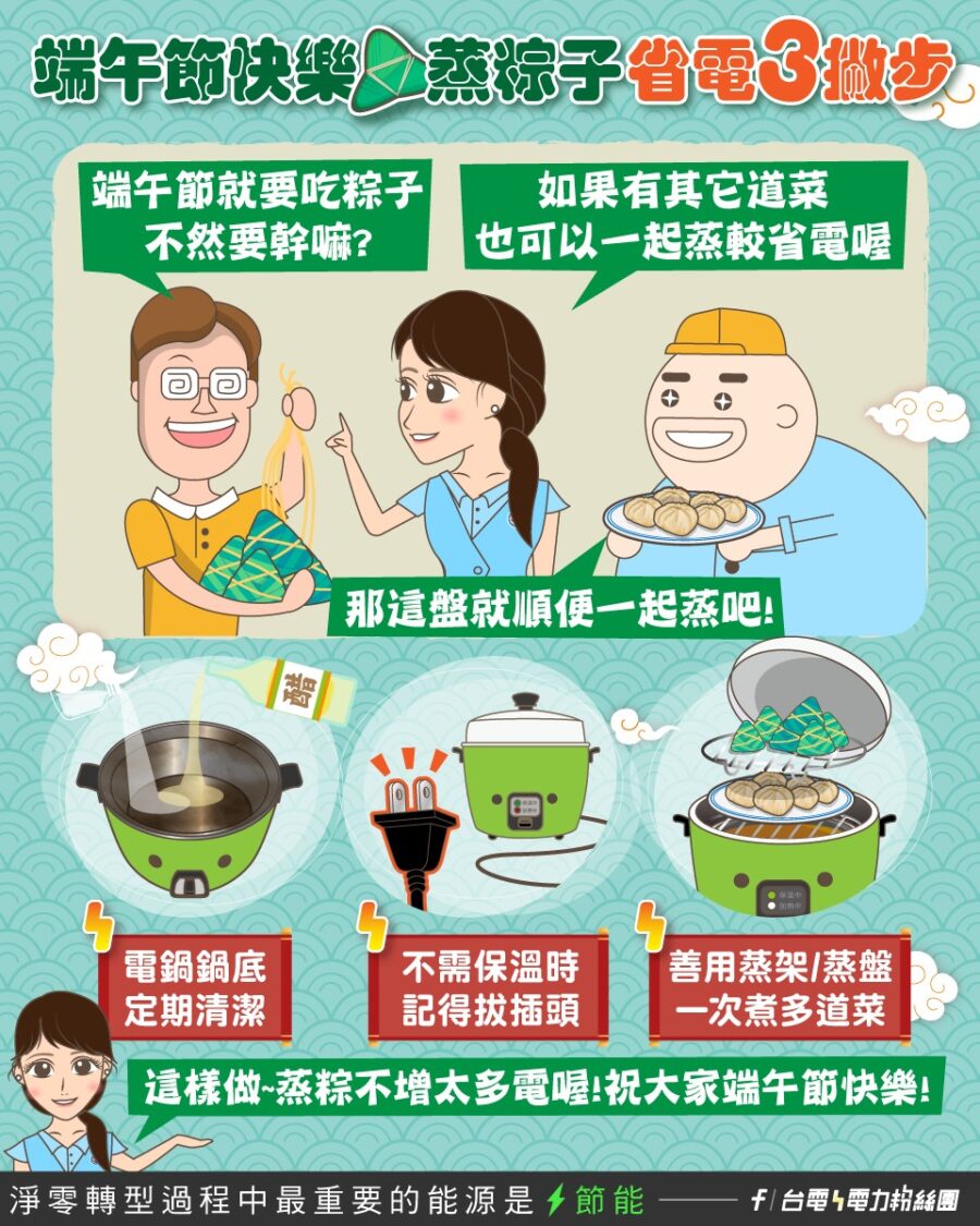 粽香飄端午!台電教戰節能妙招 電鍋這樣用更省電 粽香飄端午!台電教戰節能妙招 電鍋這樣用更省電