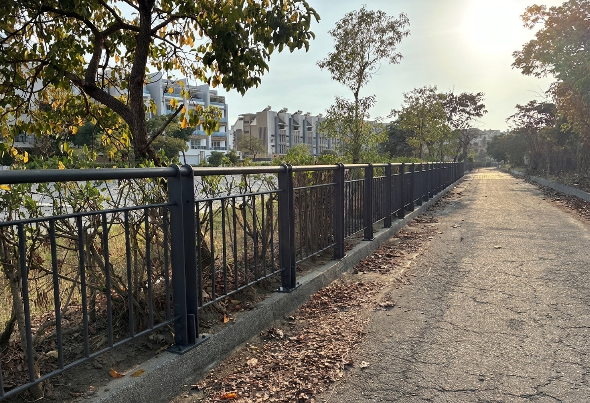 獅龍溪中欄橋至八涳橋右側護岸欄杆完成修繕 高市水利局強化安全防護功能