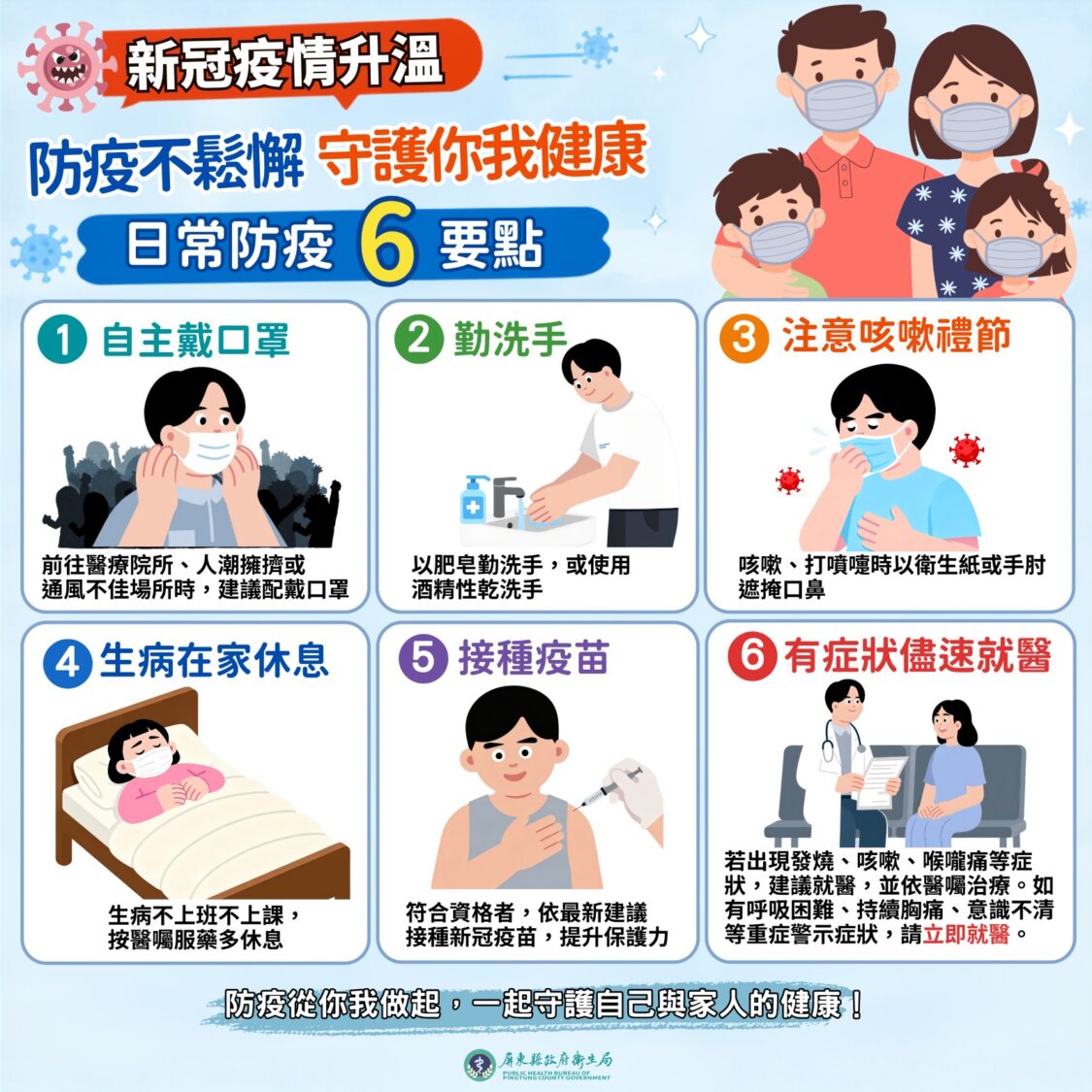 新冠疫情升溫 屏縣衛生局呼籲民眾踴躍接種疫苗加強防護 新冠疫情升溫 屏縣衛生局呼籲民眾踴躍接種疫苗加強防護