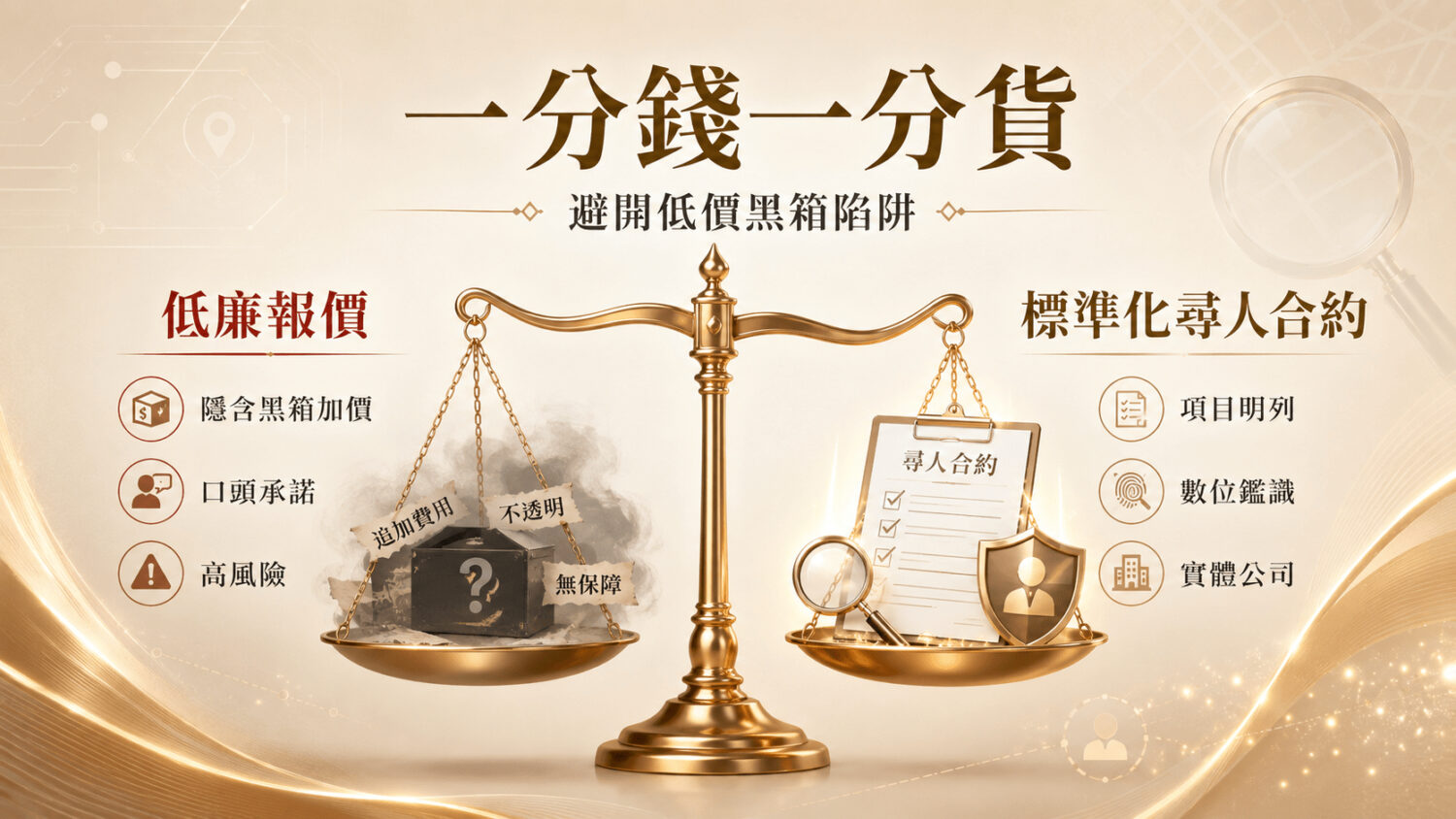 尋人切忌貪便宜!優質徵信社推薦選擇「分階段付費」模式,保障每一分資金安全。