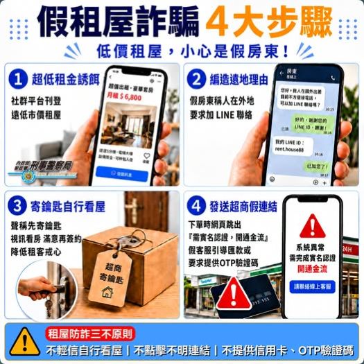 刑事警察局:月租低到不合理?小心遇上「假房東」 刑事警察局:月租低到不合理?小心遇上「假房東」