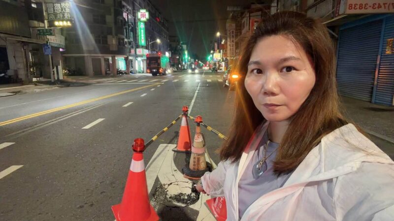 鳳山區青年路一段路面坑洞 李雅靜要求權責單位，找出下陷原因，徹底處理解決！
